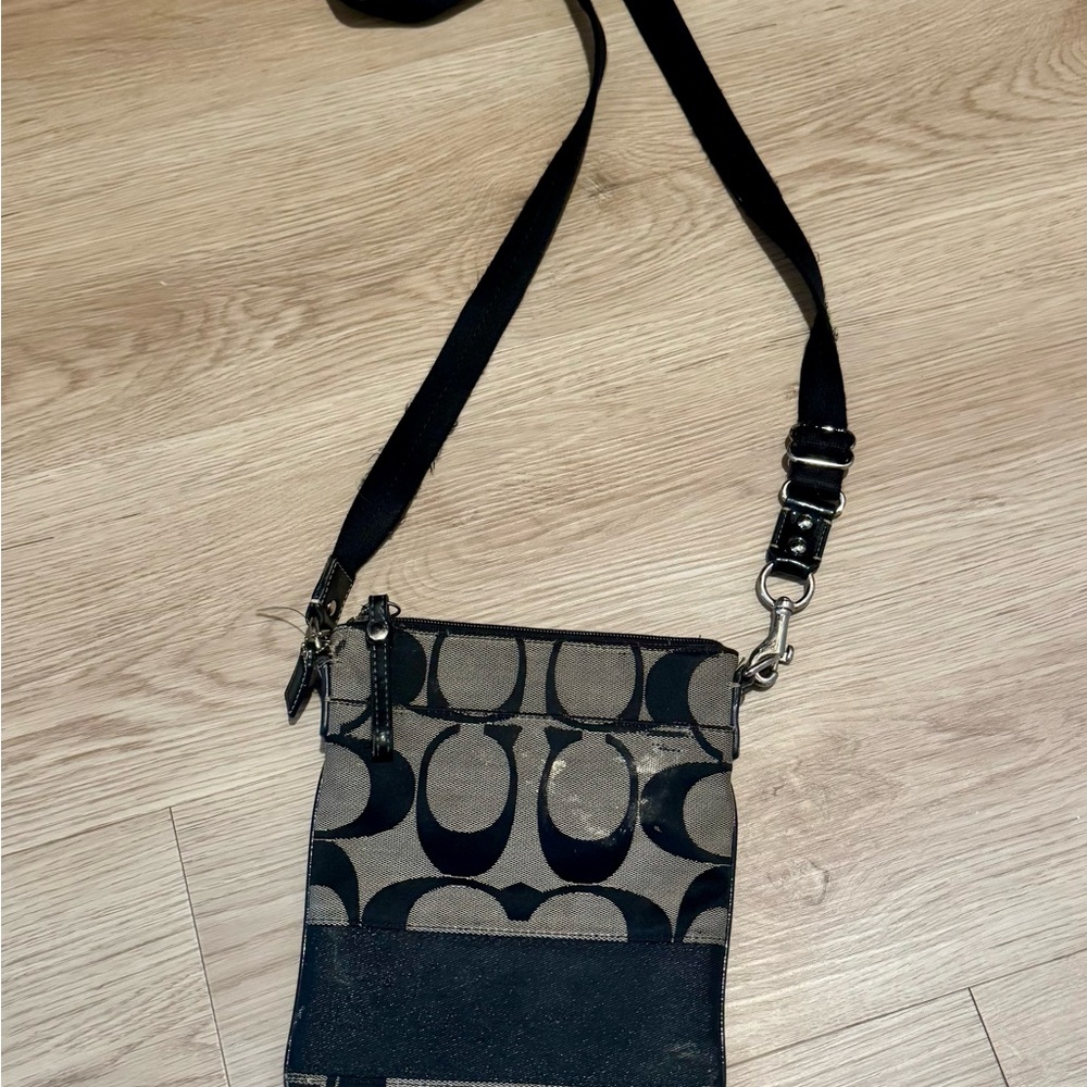 Coach Brand Black and Gray Crossbody Bag
